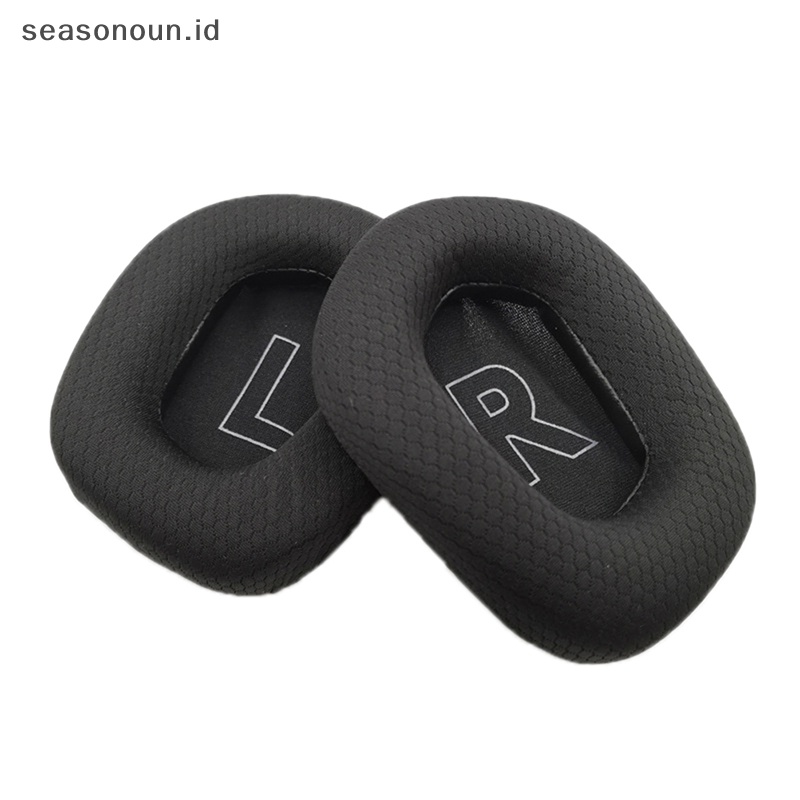 Seasonoun Bantalan Telinga Busa Memori Pengganti Bernapas mesh earmuffs head beam cushion repair parts Untuk itech G733 G335.