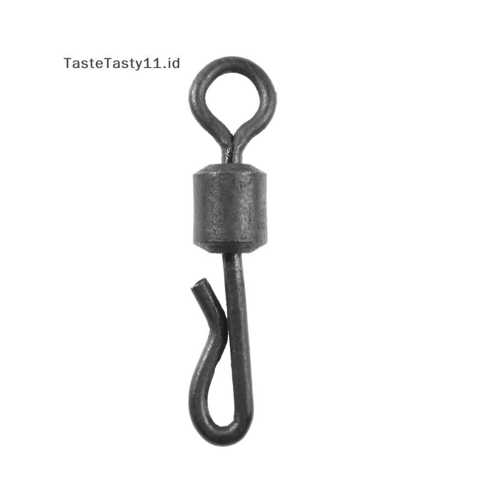 Tastetasty 100pcs Konektor Pancing Bearing Swivel Q-Shaped Quick Change Swivels Untuk Ikan Gurame.