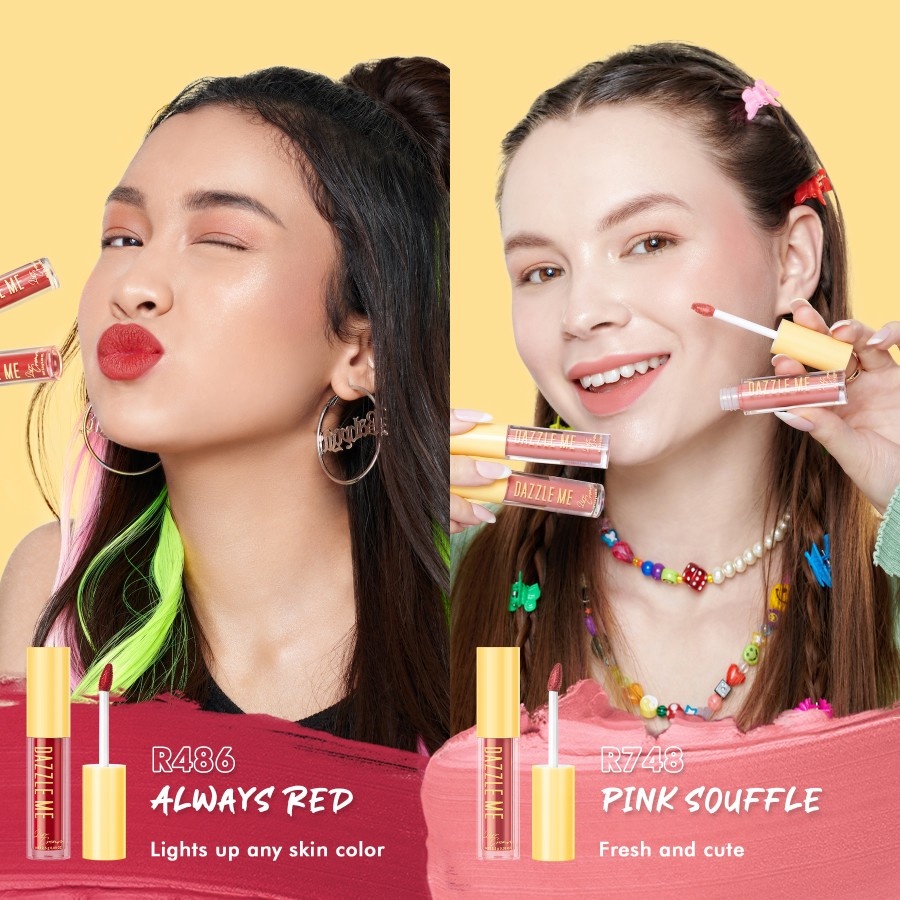 DAZZLE ME Velvet Matte Lip Cream | Vitamin E Waterproof Lipstik Pigmented Tahan Lama BPOM Original