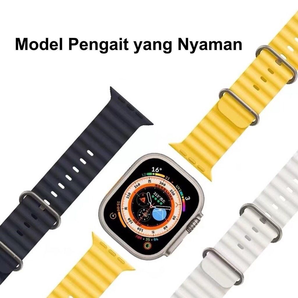 Tali Jam Tangan Iwatch 38mm 40mm 41mm 42mm 44mm 45mm 49mm Model Ocean Series Strap Apple Watch