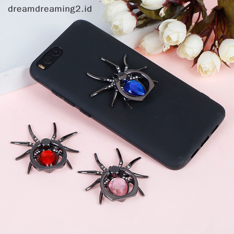 (drea) Metal Spider Ring Holder 360 Rotate Phone Stand Tempat Handphone//