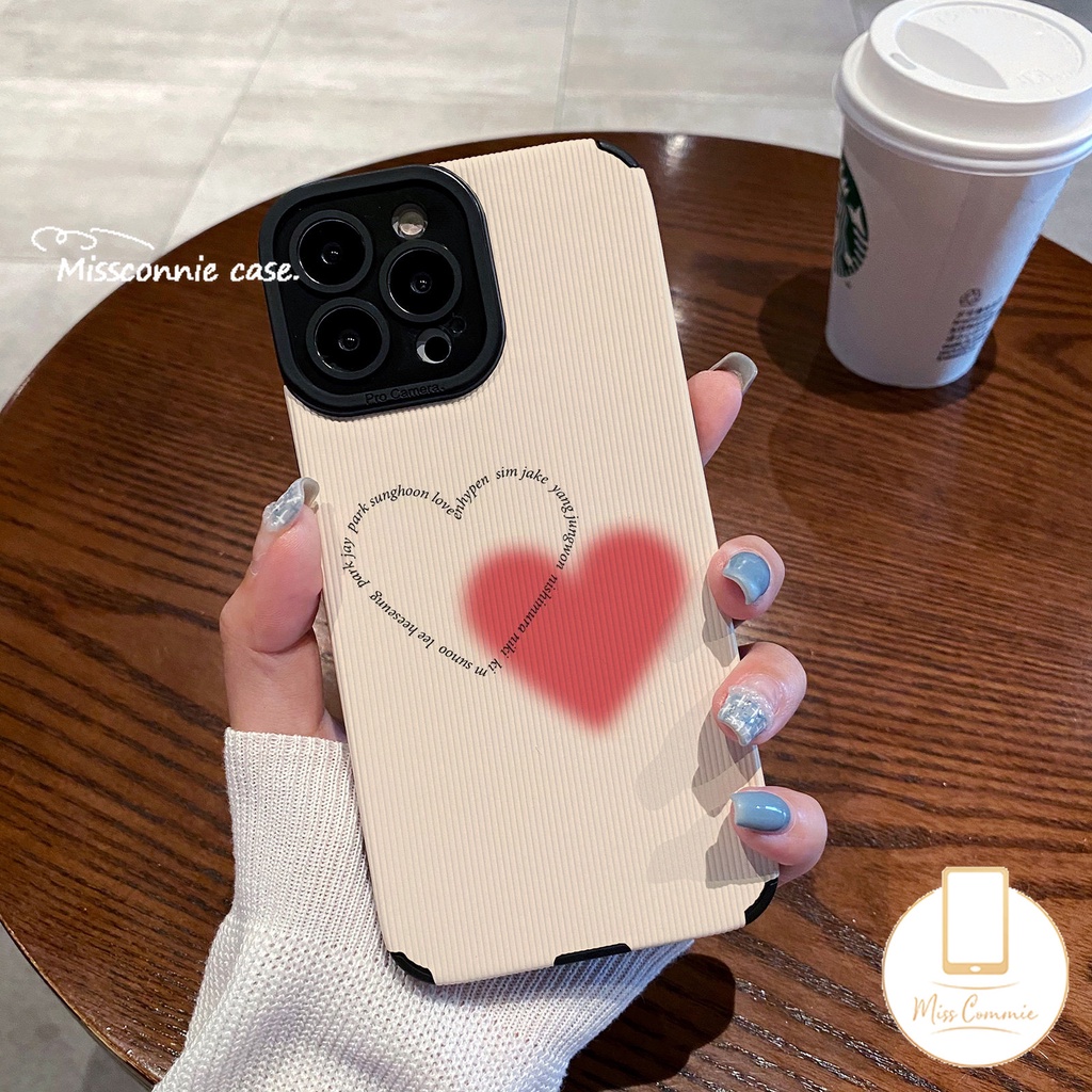 Casing Ponsel Tekstur Kulit Mewah Untuk iPhone 7Plus 11 12 13 14 Pro Max XR X 7 8 Plus XS Max Shockproof Simple Love Heart Silikon Lembut Tpu Penutup Belakang