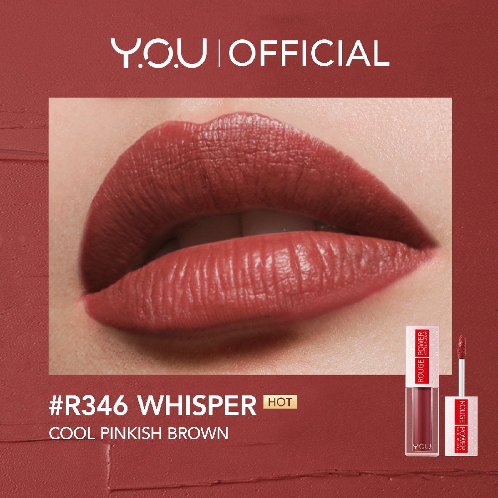 YOU Rouge Power Matte Lip Cream Lipstik | Matte Finish | Tahan Lama | Nourishing with Manuka Honey | Kosmetik VITAMINKU