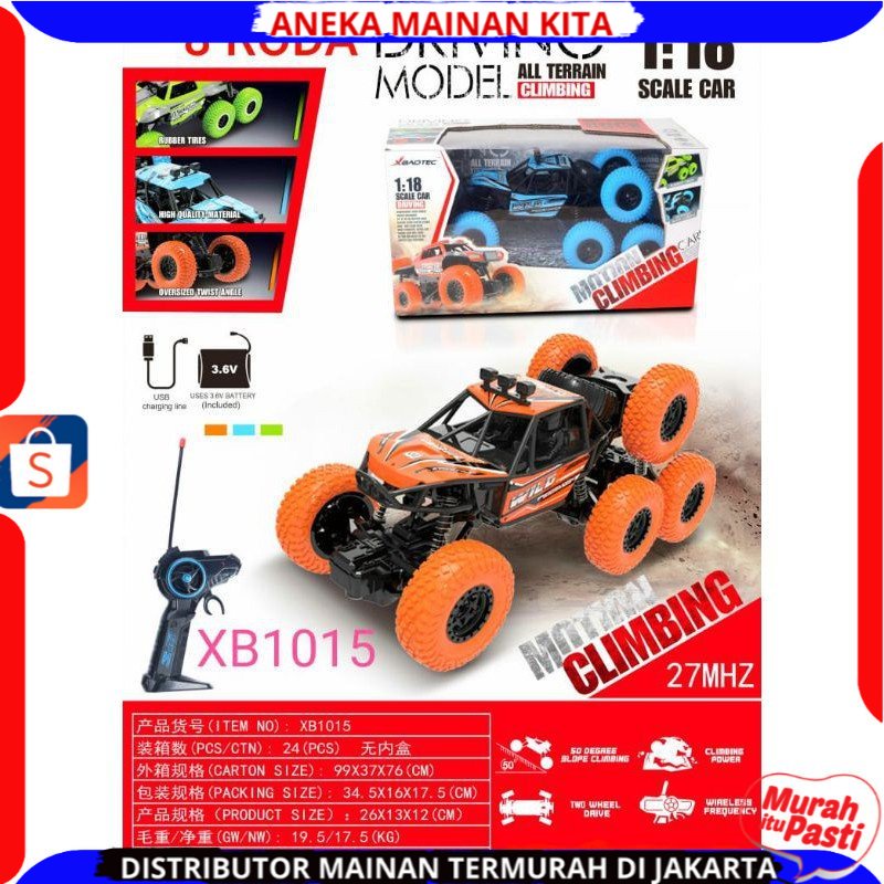 Mobil Remote Control 8 Roda Rock Climbing offroad 1:18 4WD Baterai Cas