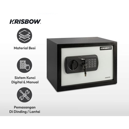 Krisbow Brankas Besi / brankas mini  tipe25Nek 1/3 Mm putih