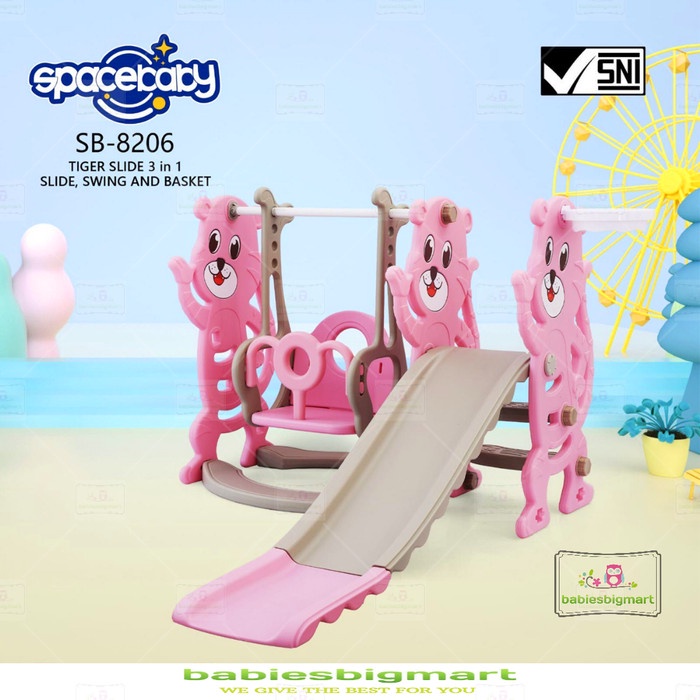 Mainan Anak Space Baby Perosotan Ayunan Slide Model Dino Ukuran Besar SB 8206 Spacebaby