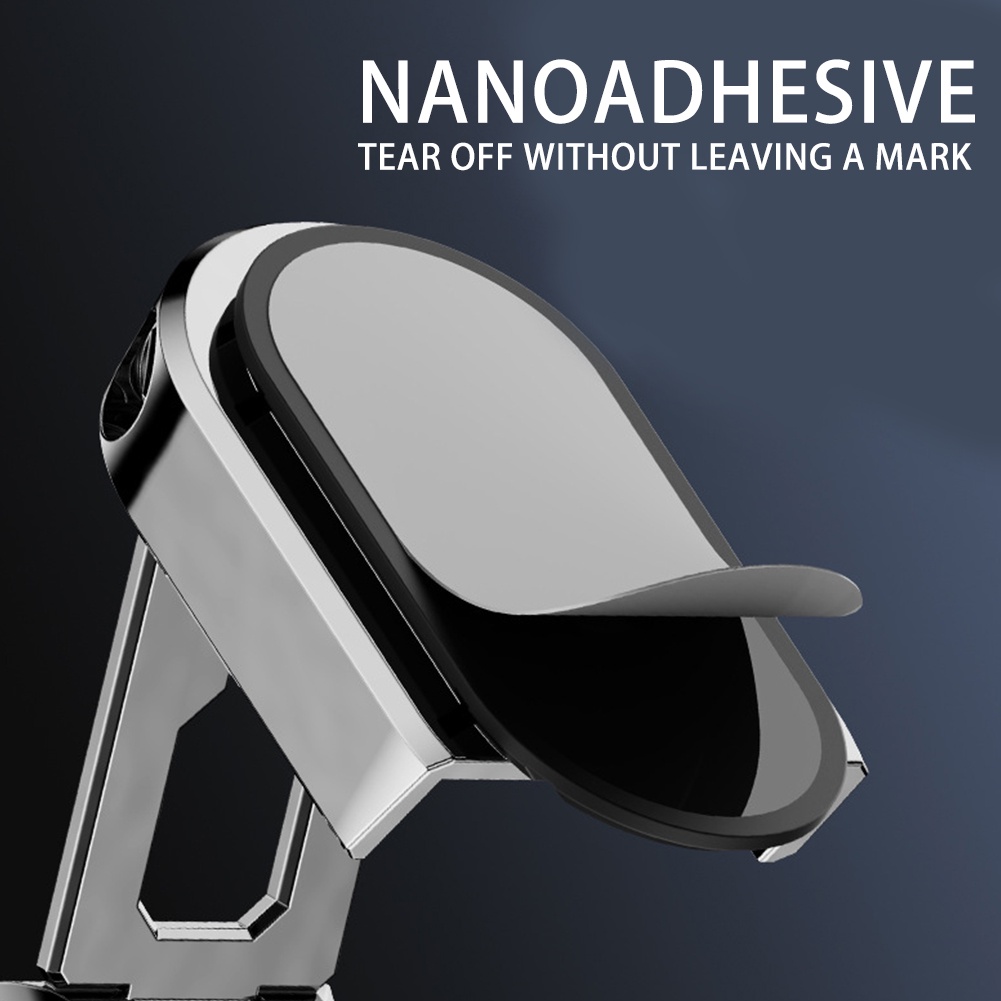 Stand Phone Holder Hp Magnetik Universal Bisa Dilipat / Diputar 360 Derajat Bahan Alloy Untuk Mobil