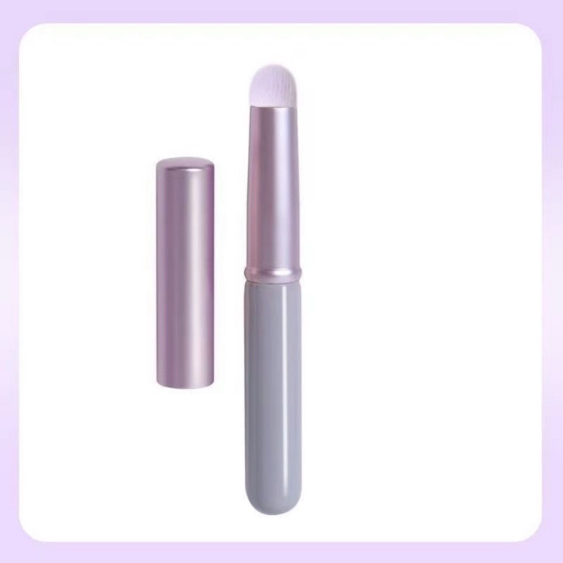 Kuas Lipstik Peledak Dengan Penutup Kuas Bibir Lip Glaze Smudge Brush Portable Smudge Gagang Pendek Kuas Lipstik Mini Dengan Penutup Kepala Bulat Lembut