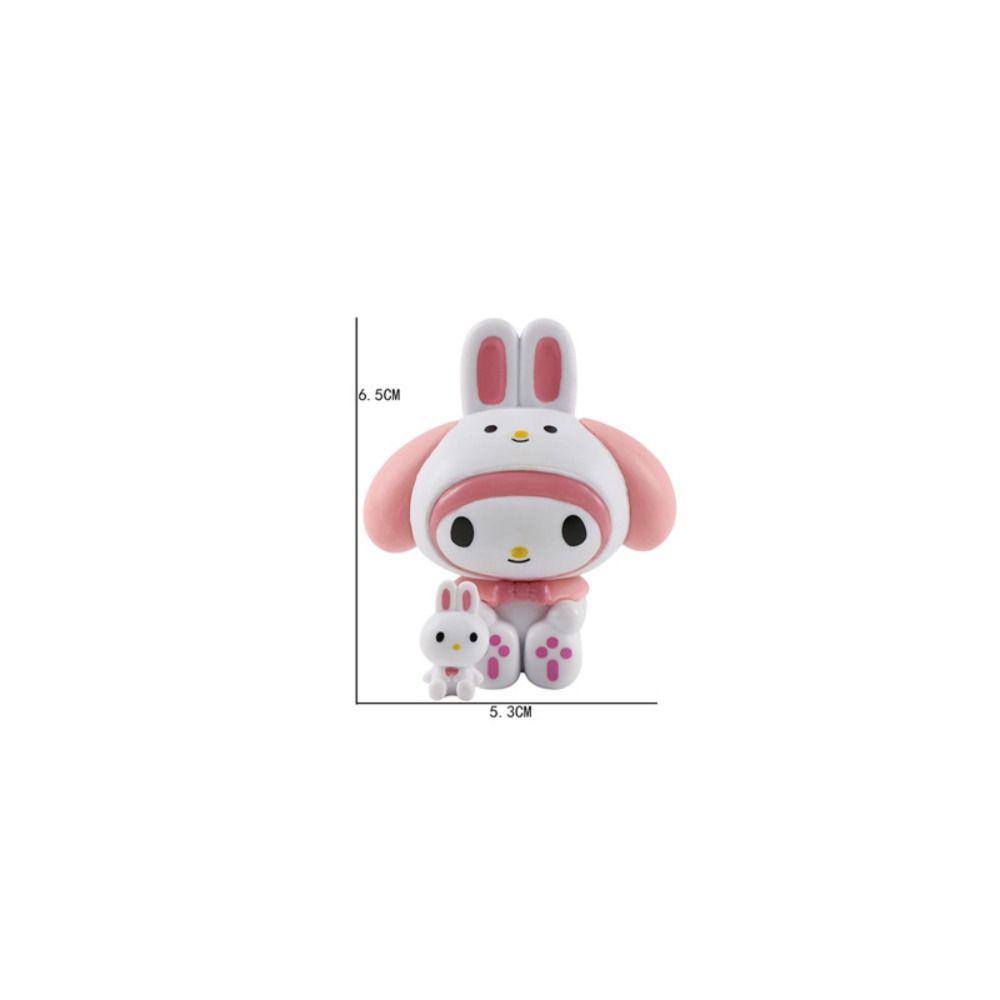 Lanfy Action Figure Hadiah Untuk Anak 7pcs/1set Pachacco My Melody Cinnamoroll Dekorasi Kue Figuren Doll