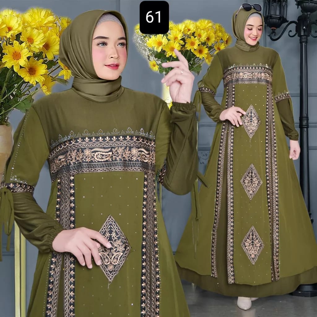 Abiyyuco TA9024 | Gamis Abaya Turkey Terbaru 2023, Turki Mewah, Turkiy Full Payet