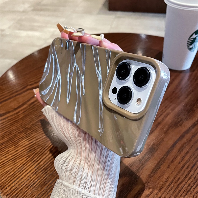 IPHONE Casing Ponsel Silikon Lembut Motif Gelombang Kreatif Iphone14 13 12 11 Pro Max X Xs Xr 6 7 8 Plus SE 2020 Shockproof Case Cover