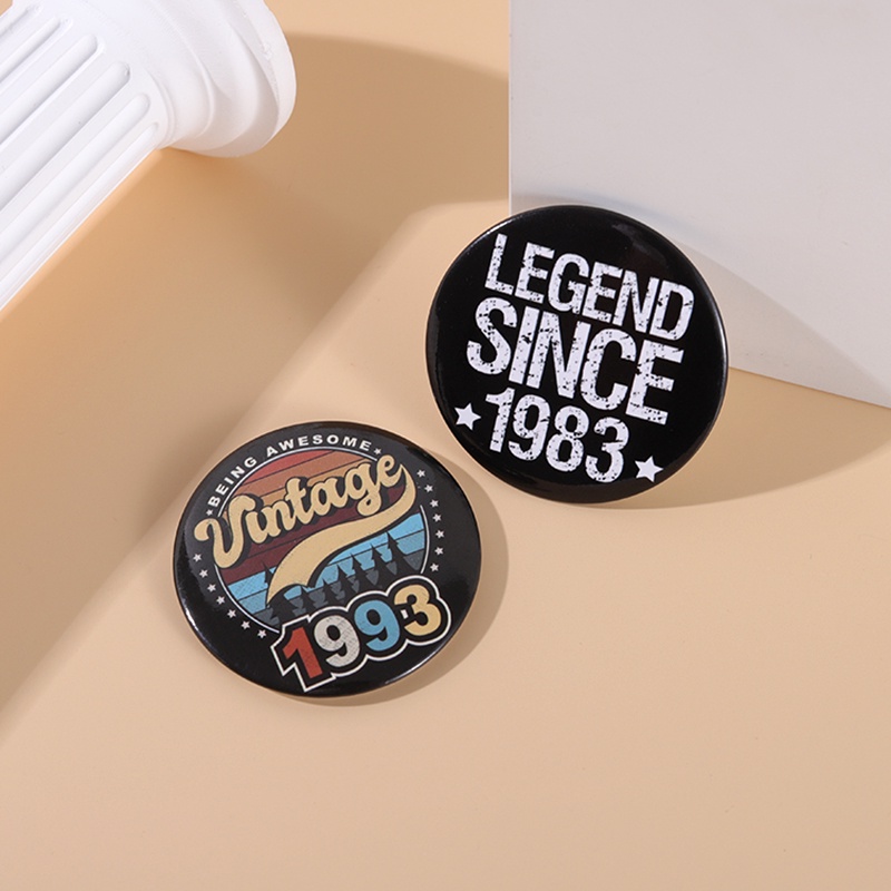 Pin Tombol Angka Lucu Tulisan Kartun Quotes Tinplate Bros Kerah Lencana Perhiasan Kreatif Untuk Teman
