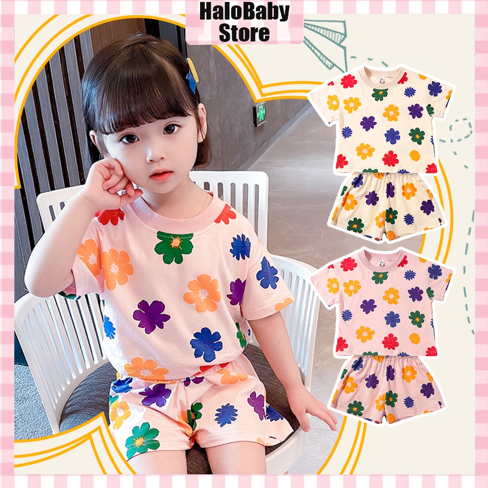 Halo Baby Piyama Setelan Anak Lengan Pendek Baju Tidur Anak/Set Pakaian Anak motif lucu/Set Piyama Anak