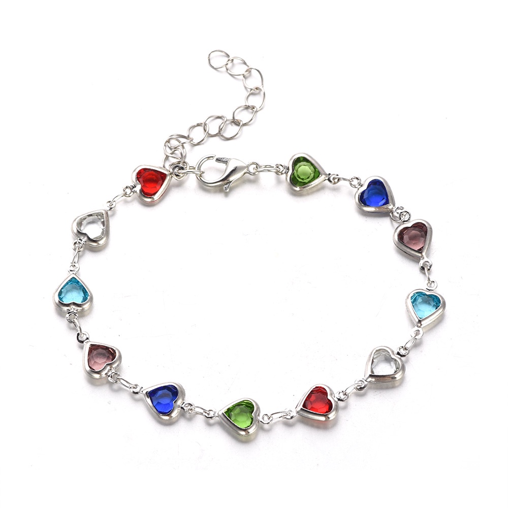 Fashion Bohemian Style Colorful Love Stone Bracelet/Bangle Liontin Mutiara Imitasi/Hadiah Perhiasan Angin Etnik