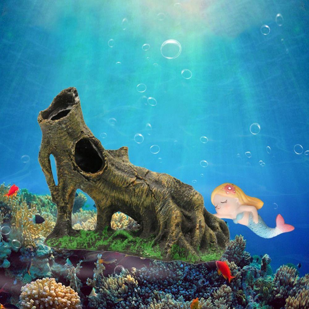 JEROMY Simulasi Habitat Ikan2023Bentuk Akar Pohon Untuk Aquarium Resin Turtle Hiding Shelter