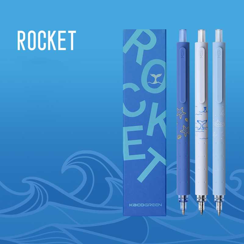 

Kaco ROCKET Pena Pulpen Gel Marine Pen 0.5mm Tinta Hitam 3 PCS - K1028 -firda265