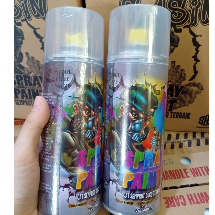 SASIN Spray Paint Cat Semprot Duco Terbaik Pilok PIlox Clear New S901** / Pernis / Clear Glossy Premium Kilap dan Tidak Berembun (400cc-BESAR)