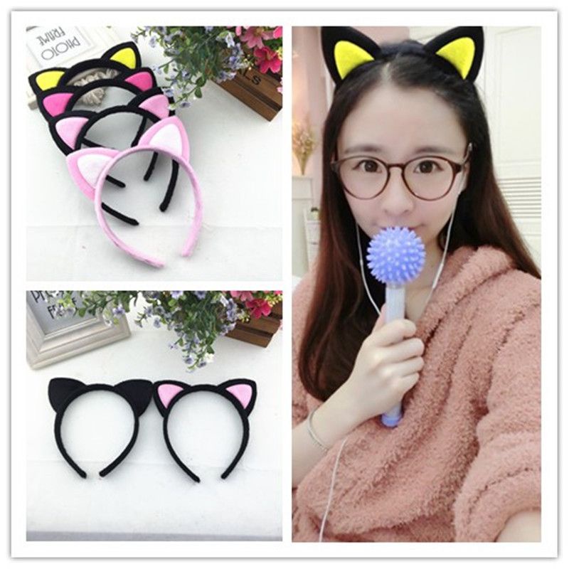 Bando Korea Telinga Kucing / Bandana Rambut Motif Kuping Kucing / Bando Telinga Kucing