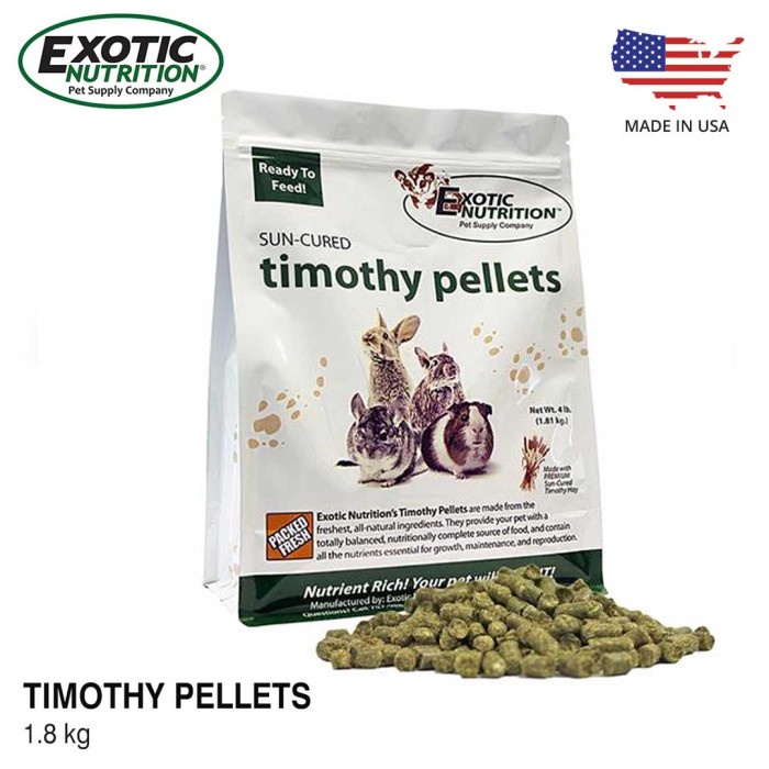 Exotic Nutrition Timothy Pellets 4lb - Makanan kelinci / Marmut 1.8Kg