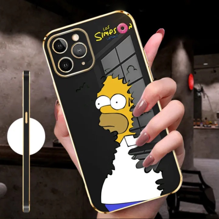 Electroplated Cartoon Simpson Casing Case For Samsung A01/A01CORE/M01CORE/A02/M02/A02S/M02S/F02S/A03