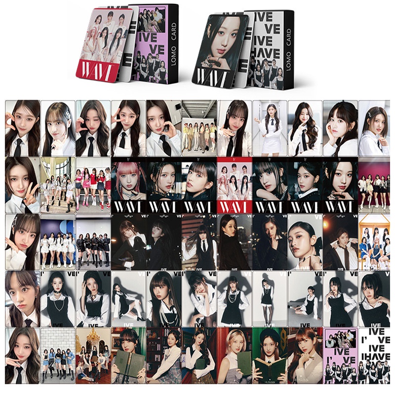 55pcs/box IVE 1st Album I'VE Photocards LIZ YUJIN Leeneo WONYOUNG REI GAEUL Lomo Kartu Gelombang Kpop Postcards