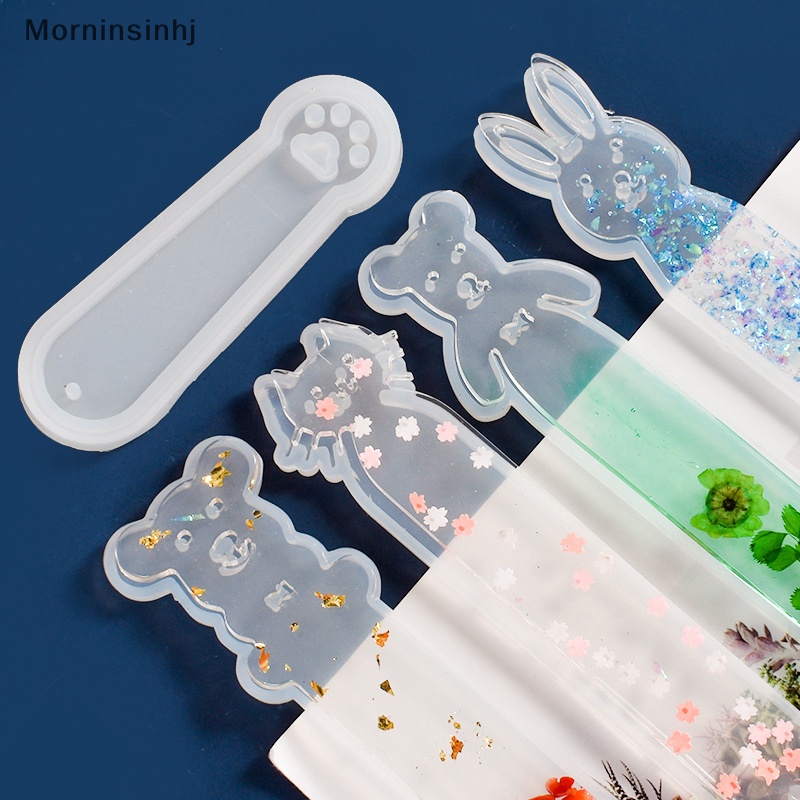 Mornin Persegi Panjang Beruang Kelinci Silikon Bookmark Cetakan DIY Membuat Perhiasan Resin id