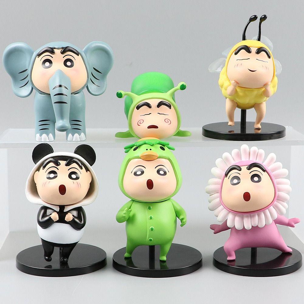 SKJK  Crayon Shin-Chan Anime Figure Kartun Pvc Hadiah Ulang Tahun Desktop Dekorasi Hiasan Kue Crayon Figure Mainan