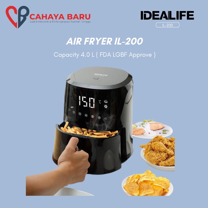 IDEALIFE AIR FRYER 4L IL-200