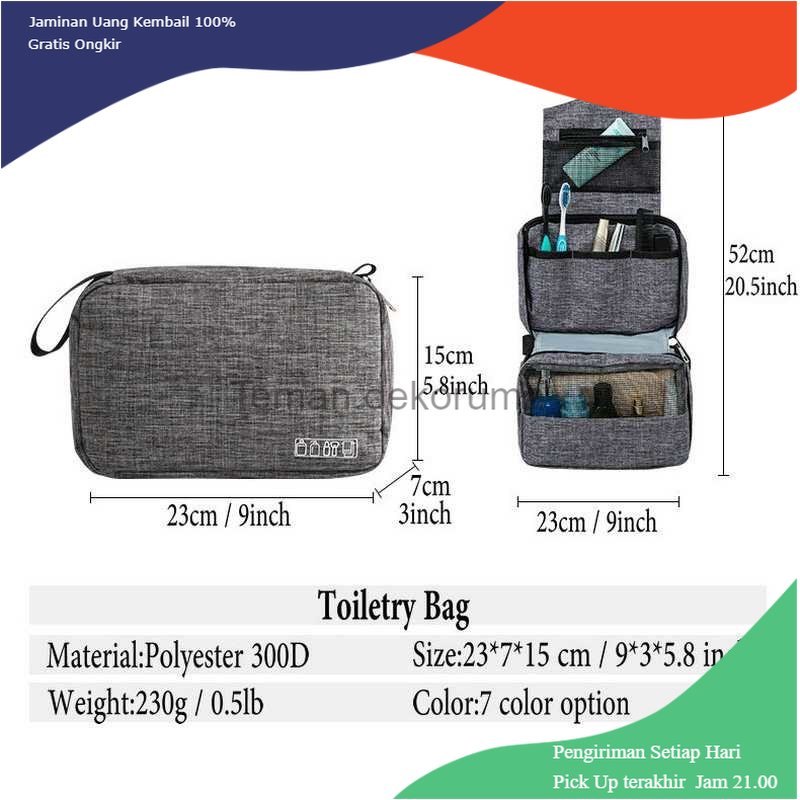 TD - TRV QEHIIE Hanging Travel Bag Folding Organizer Tas Lipat Multi Layer - QE24