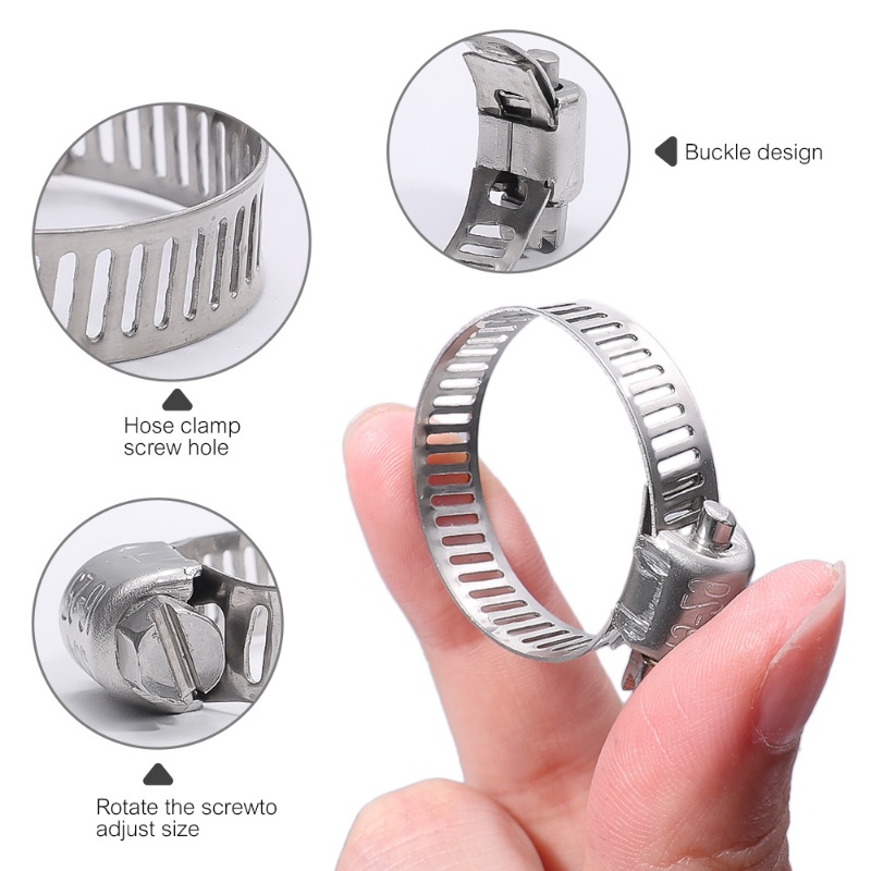 1pc 6mm-29mm Adjustable Stainless Steel Hoop Clamp Kuat Universal Kualitas Tinggi Drive Hose Clamp Untuk Pipa Air Pipa Lembut