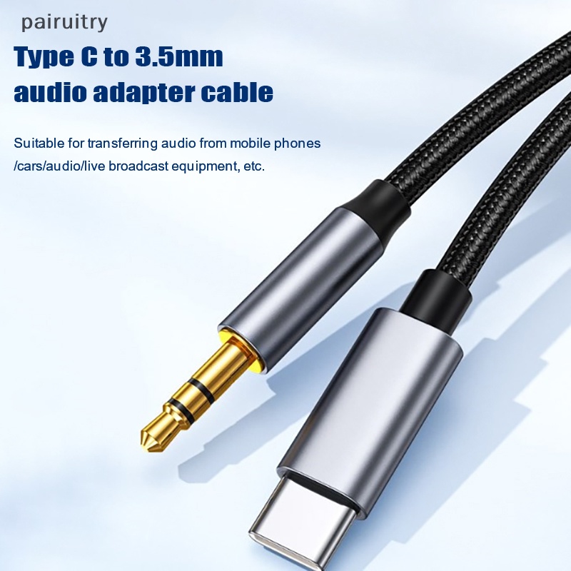 Kabel Aux PRT Tipe C Ke 3.5mm Kabel Speaker Kabel Audio Untuk Converter Headphone Mobil PRT