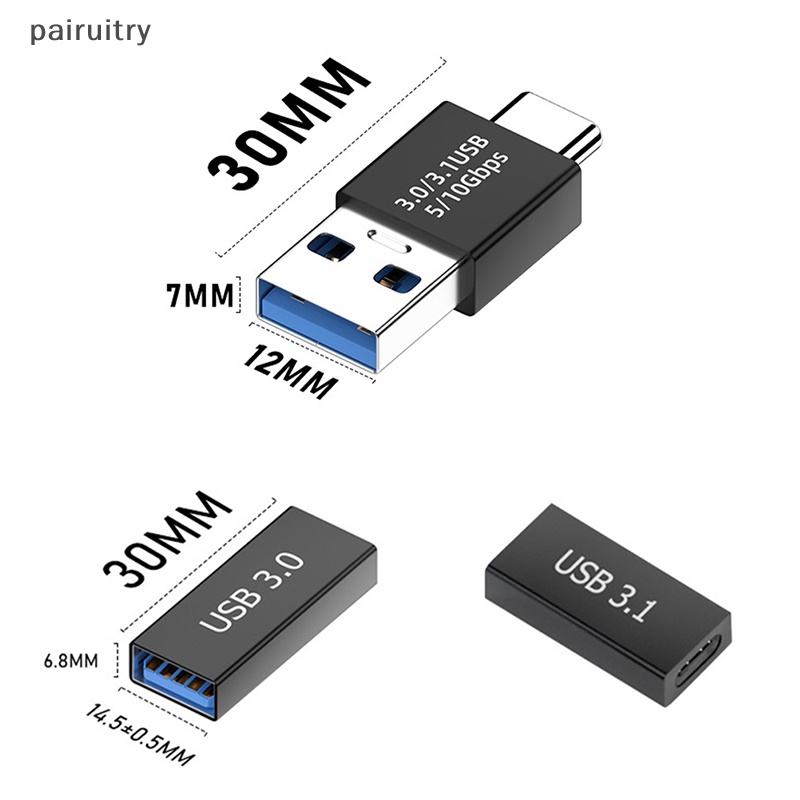 Prt USB 3.1 Coupler Female to USB Tipe C Female Adapter Konverter Sambungan Extender USB Super Speed PRT