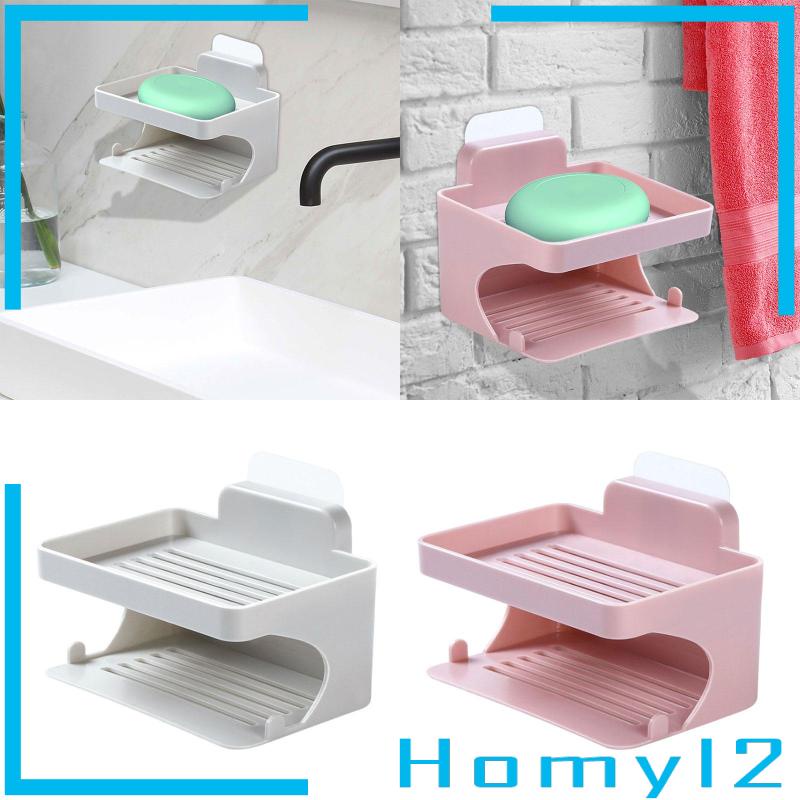 [HOMYL2] Tempat Sabun Soap Saver Double Layer Sabun Piring Untuk Kamar Mandi Hotel Shower Dinding