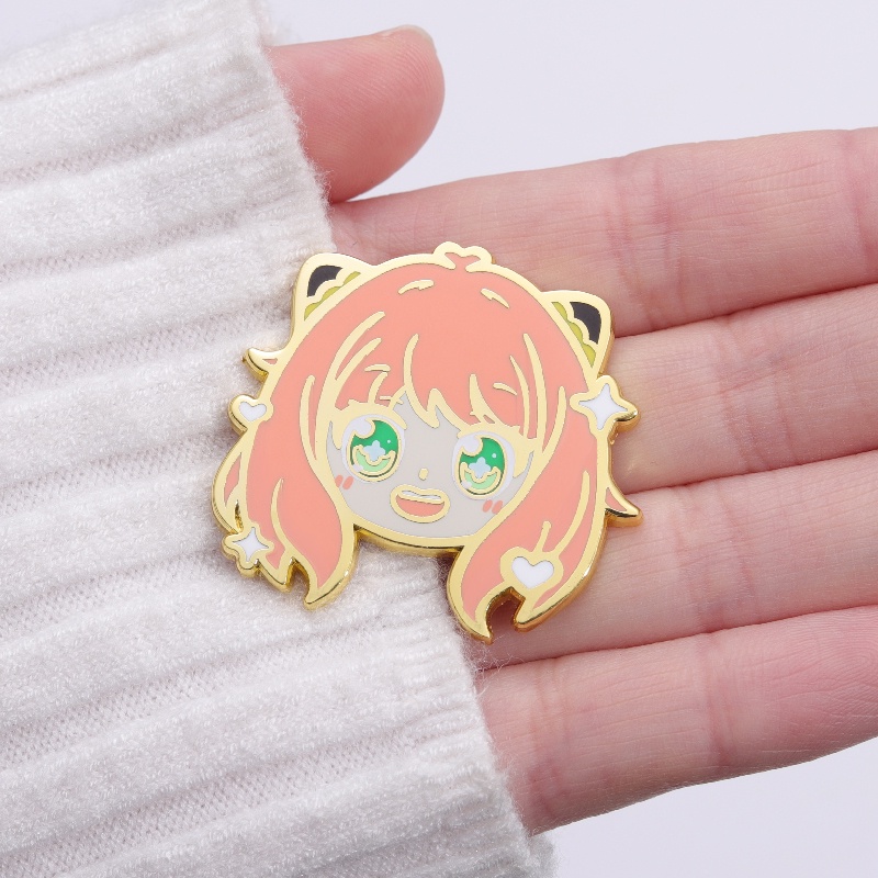 Anime SPY FAMILY Enamel Keras Pin Bros Lucu Anya Yor Loid Forger Damian Bros Kerah Lencana Kartun Perhiasan Hadiah Untuk Anak-Anak Teman