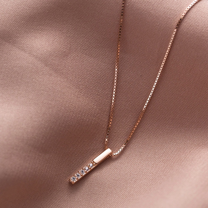 Inf Kalung Liontin Spiral Vertical Bar Untuk Pria Tembaga Perak Emas Polos Panjang Persegi Panjang Pendant Necklace Perhiasan Sederhana Aksesoris Minimalis