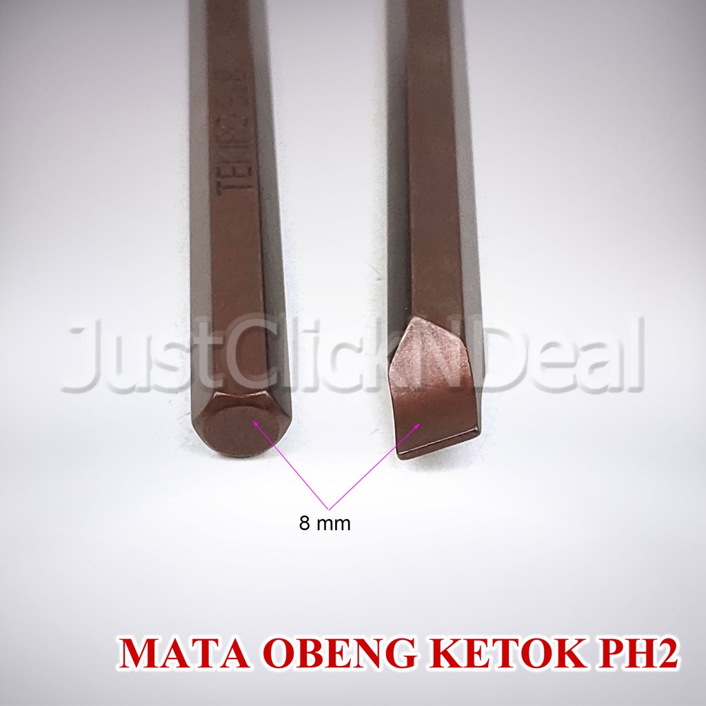 Tekiro Mata Obeng Ketok Plus Minus PH2 PH3 8 x 80 mm Magnetic Heavy Duty Bits  Tersedia jug merk yukido