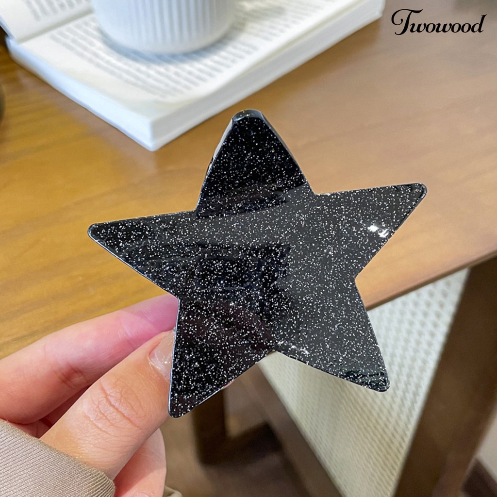 Twowood Hair Clip Sparkling Creative Shape Warna Cerah Manis Gaya Simple Hias Asam Asetat Wanita Styling Rambut Jepit Pentagram Hairpin Untuk Wanita