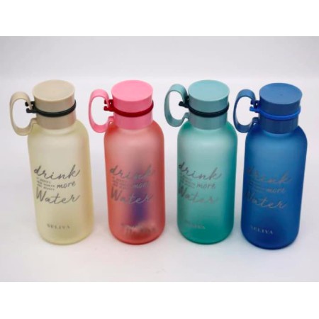 BOTOL MINUM SPORT &quot; DRINK MORE WATER &quot;WATER BOTTLE SPORTY BENING CLEAR 650 ML BPA FREE