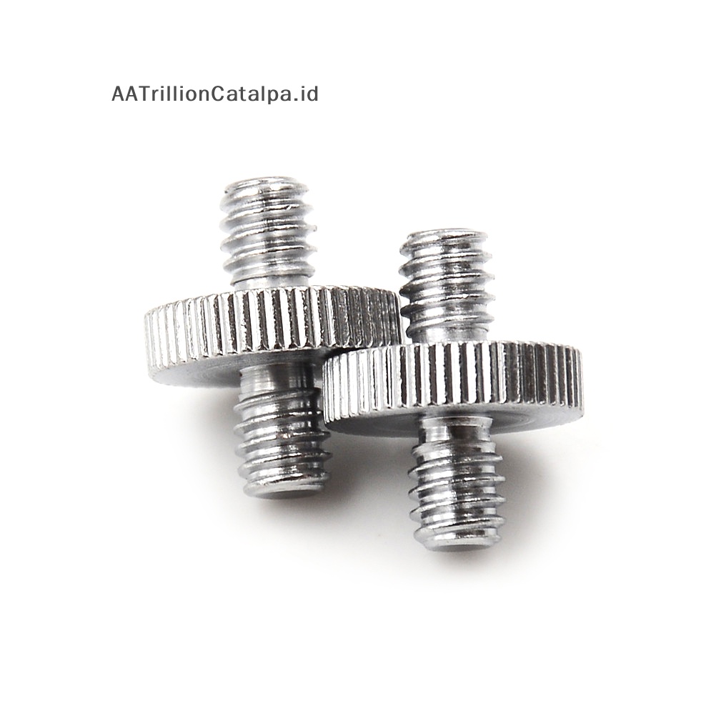 Aatrililioncatalpa 2pcs1/4&quot; 1/4&quot; Male to 1/4&quot; Male Thread Screw Adapter Sekrup Kepala Ganda ID