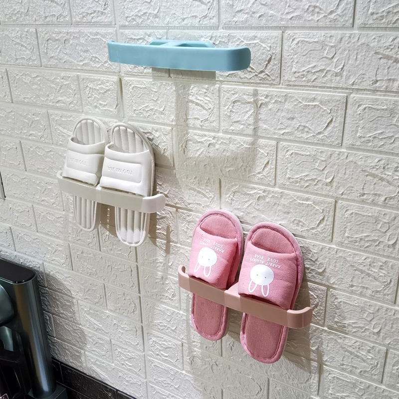 [Unggulan] Bebas Pukulan Serba Serbi Gantungan Hook Tempel Dinding Rak Penyimpanan Sandal Hemat Ruang Kamar Mandi Tempat Sepatu Bantalan Beban Kuat Handuk Drain Shelf