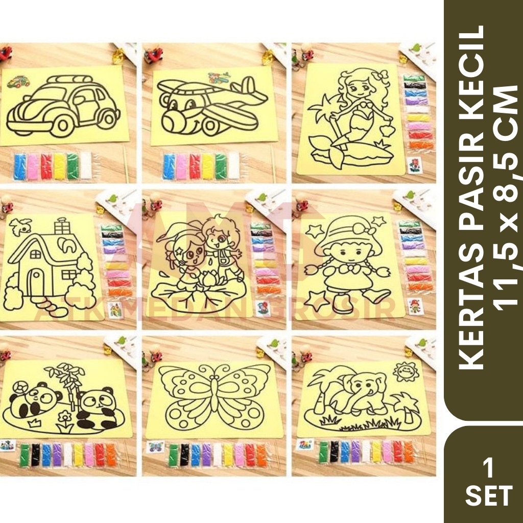 

KERTAS MEWARNAI | LUKISAN PASIR UKURAN KECIL 11,5 x 8,5 CM / PCS