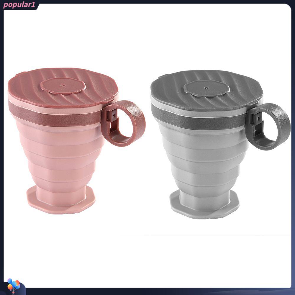 Populer 220ml Gelas Silikon Dapat Dilipat Portabel Teleskopik Perlengkapan Perjalanan Olahraga &amp; Luar Ruangan Mug Minum