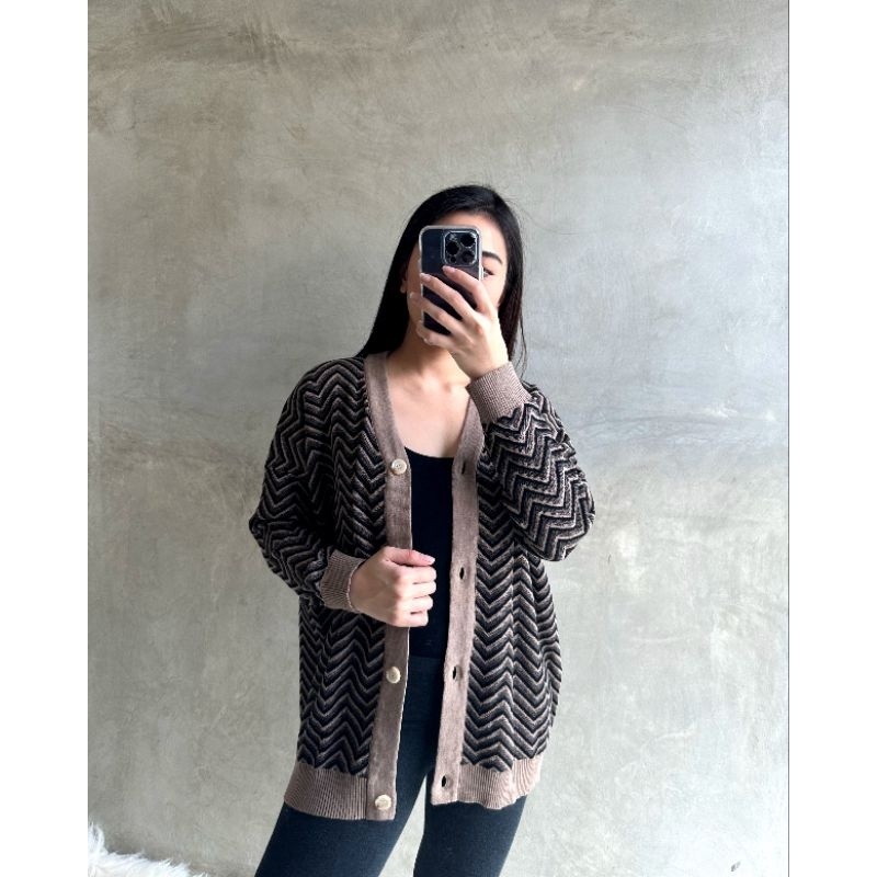 SAVY OVERSIZE CARDI 1066 kardigan rajut katun wanita tangan panjang