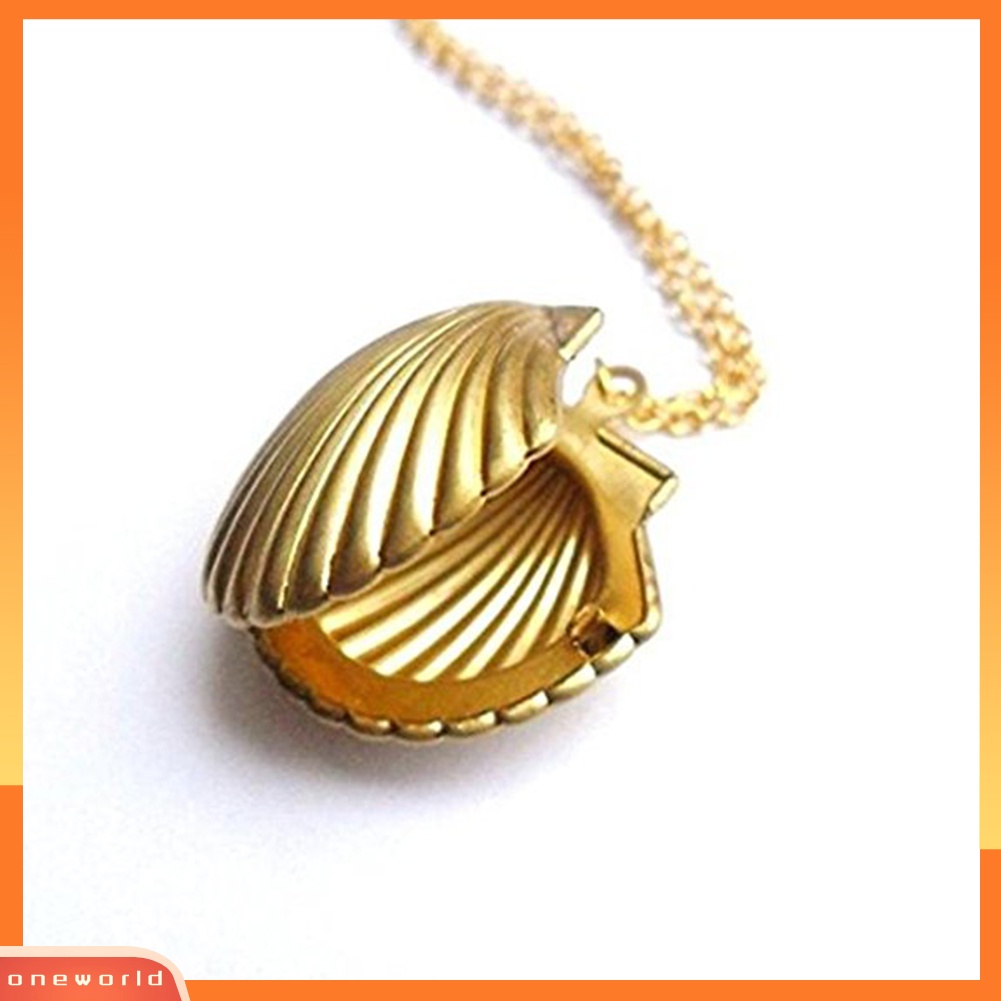 [WOD] Wanita Fashion Nada Emas Alloy Kerang Liontin Liontin Kalung Rantai Panjang