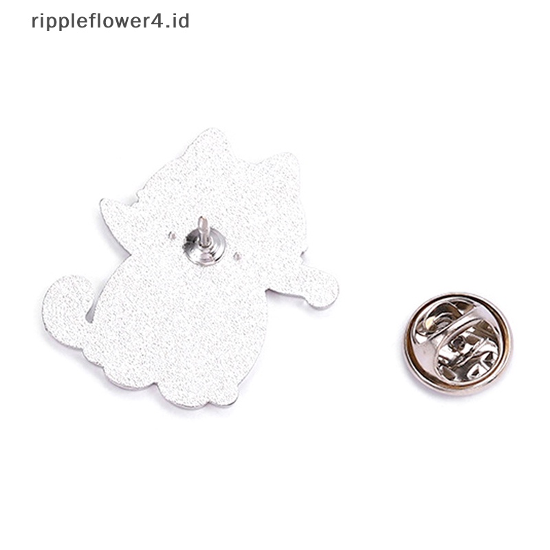 {rippleflower4.id} Enamel Pin Custom Black Cats Belati Bros She Her He Him Them Them Lapel Badges Hewan Perhiasan Hadiah Untuk Teman~