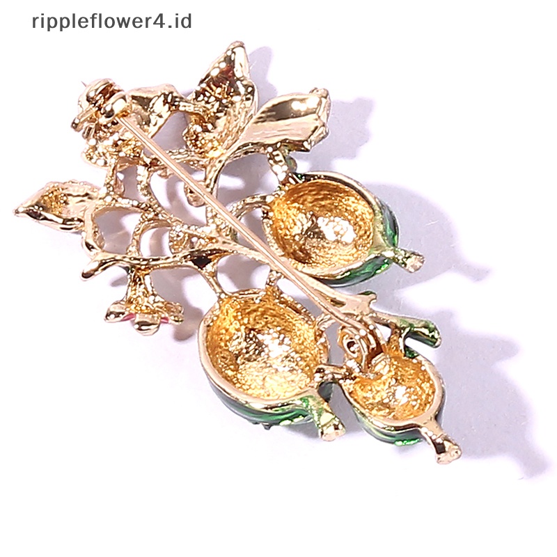 {rippleflower4.id} Bros Loofah Buah Hijau Fashion Untuk Wanita Mantel Pakaian Perhiasan Aksesoris Pesta Bros Tanaman~