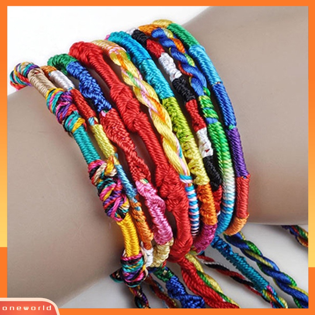 [WOD] 20pcs Gelang Rajut Helai Fashion Cord Multicolor Bracelets Untuk Club