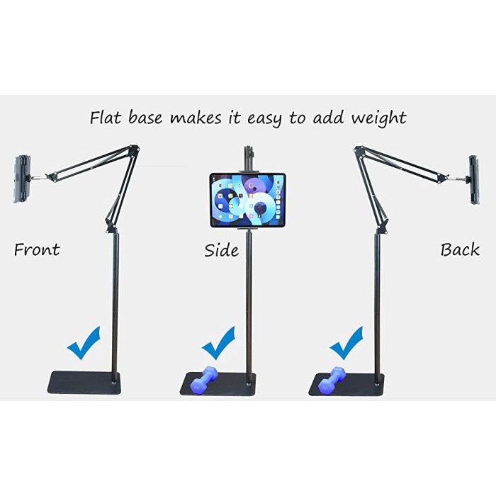 FLOOR TABLET STANDING / Floor Mobile Phone Holder Putar 360 Adjustable Foldable Long Arm Floor Peyangga Telephone