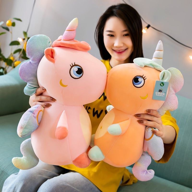 Boneka Unicorn Duduk Bahan Plush Cute Berlabel SNI