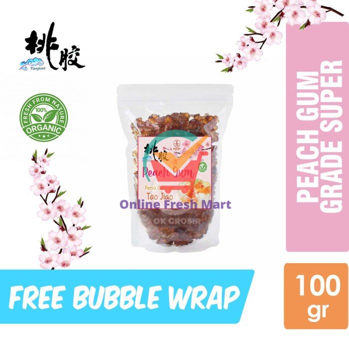 

Peach Gum Grade Super Collagen / Tao Jiao / Peach Resin [100 gr] - Online Fresh Mart Denpasar